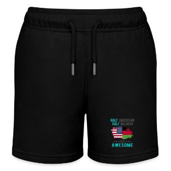 Half American Half Malawi - Kids Organic Sweat Shorts by Stanley/Stella - black - Front