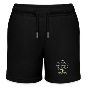 Bunte Schmetterlinge Wald Natur Bäume Bewahrung - Kinder Organic Joggingshorts Mini Bolter von Stanley/Stella - Schwarz - Vorne