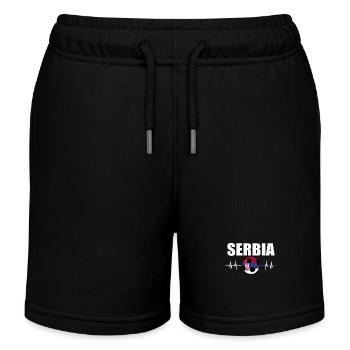 Serbien Fußball - Kinder Organic Joggingshorts Mini Bolter von Stanley/Stella - Schwarz - Vorne