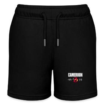 Kamerun Fußball - Kinder Organic Joggingshorts Mini Bolter von Stanley/Stella - Schwarz - Vorne
