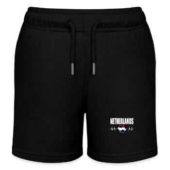 Niederlande Fußball - Kinder Organic Joggingshorts Mini Bolter von Stanley/Stella - Schwarz - Vorne
