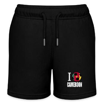 Kamerun Fußball - Kinder Organic Joggingshorts Mini Bolter von Stanley/Stella - Schwarz - Vorne