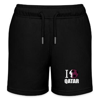 Qatar Football - Short de jogging enfant bio Stanley/Stella - noir - Devant