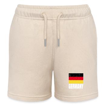 Germany Flag - Kids Organic Sweat Shorts by Stanley/Stella - soft Ecru - Front