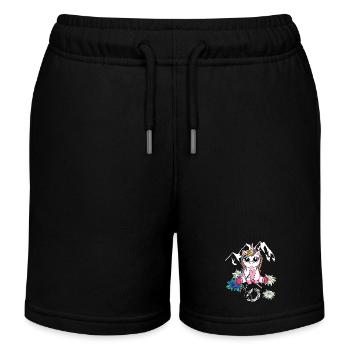 Alpen Unicorn Mountaineer Mountaineering Child abseiling - Kids Organic Sweat Shorts by Stanley/Stella - black - Front