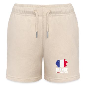 Français drapeau - Short de jogging enfant bio Stanley/Stella - écru doux - Devant