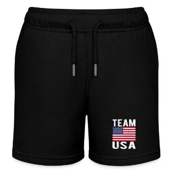 Hirsch Fahne - Kinder Organic Joggingshorts Mini Bolter von Stanley/Stella - Schwarz - Vorne