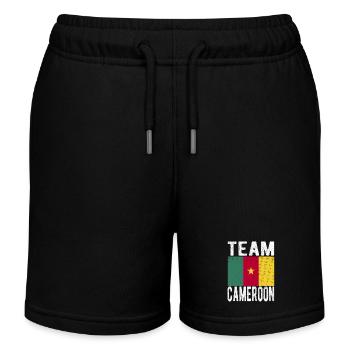 Kamerun Fahne - Kinder Organic Joggingshorts Mini Bolter von Stanley/Stella - Schwarz - Vorne