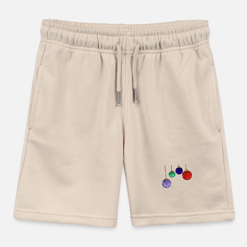 Christmas tree baubles with snowflakes Kids Organic Sweat Shorts by Stanley/Stella