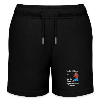 Ich bin 10 - Mädchen Vogelbeobachtung - Kinder Organic Joggingshorts Mini Bolter von Stanley/Stella - Schwarz - Vorne