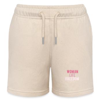 Woman Life Freedom - Kids Organic Sweat Shorts by Stanley/Stella - soft Ecru - Front