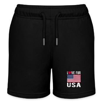 Hirsch Fahne - Kinder Organic Joggingshorts Mini Bolter von Stanley/Stella - Schwarz - Vorne