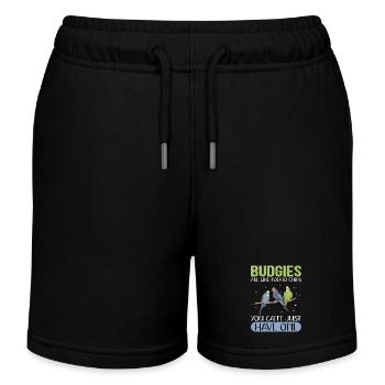 Wellensittich Besitzer | Wellensittiche Geschenk - Kinder Organic Joggingshorts Mini Bolter von Stanley/Stella - Schwarz - Vorne