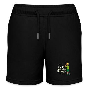 Ich bin 10 - Jungen Vogelbeobachtung - Kinder Organic Joggingshorts Mini Bolter von Stanley/Stella - Schwarz - Vorne