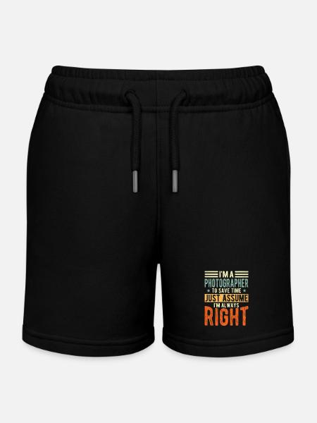Fotograf - Kinder Organic Joggingshorts Mini Bolter von Stanley/Stella - Schwarz