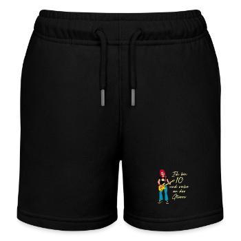 Ich bin 10 - Mädchen Gitarrist - Kinder Organic Joggingshorts Mini Bolter von Stanley/Stella - Schwarz - Vorne