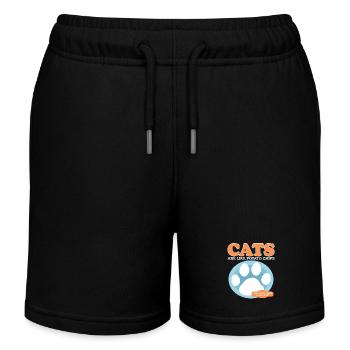 Chat Amoureux Chat Propriétaire de chat Cadeau - Short de jogging enfant bio Stanley/Stella - noir - Devant