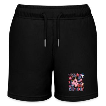 Es Ist Mein 4 Geburtstag Eagle 4. Juli - Kinder Organic Joggingshorts Mini Bolter von Stanley/Stella - Schwarz - Vorne