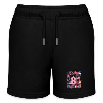 Es Ist Mein 8 Geburtstag Eagle 4. Juli - Kinder Organic Joggingshorts Mini Bolter von Stanley/Stella - Schwarz - Vorne