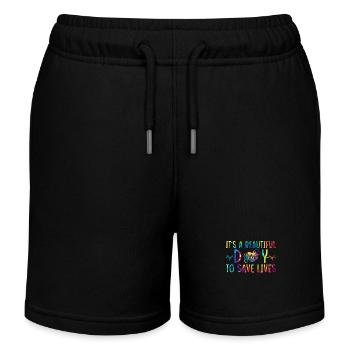 Ein Schöner Tag, Um Leben Zu Retten - Kinder Organic Joggingshorts Mini Bolter von Stanley/Stella - Schwarz - Vorne