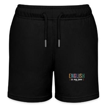 English is my passion - Kids Organic Sweat Shorts by Stanley/Stella - black - Front