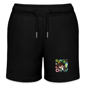 Dabbing Boy Beach Lifestyle Summertime Moderate - Kids Organic Sweat Shorts by Stanley/Stella - black - Front