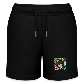 Dabbing Girl Beach Mode de vie Heure d’été Modéré - Short de jogging enfant bio Stanley/Stella - noir - Devant