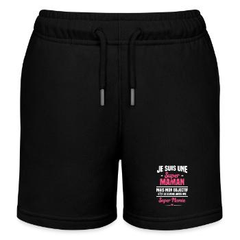 Mon objectif c'est de devenir une super mamie - Short de jogging enfant bio Stanley/Stella - noir - Devant