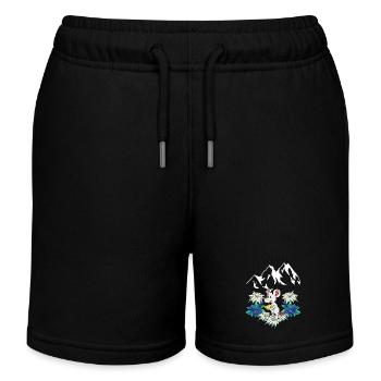 Austria Alps Cheese Enjoyment Swiss Mouse Rodent Child - Kids Organic Sweat Shorts by Stanley/Stella - black - Front