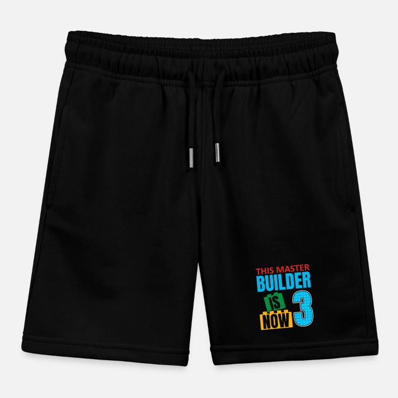 This builder is now 3, toy blocks 3. Kids Organic Sweat Shorts by Stanley/Stella