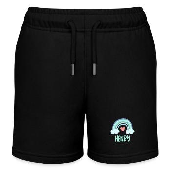 Henry Name Regenbogen Baby - Kinder Organic Joggingshorts Mini Bolter von Stanley/Stella - Schwarz - Vorne