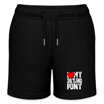 Ich liebe mein Shetland Pony - Kinder Organic Joggingshorts Mini Bolter von Stanley/Stella - Schwarz - Vorne