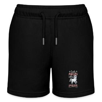 Coole Mädchen reiten Appaloosa - Kinder Organic Joggingshorts Mini Bolter von Stanley/Stella - Schwarz - Vorne