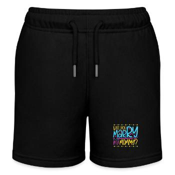 Willst du meine Mama heiraten - Kinder Organic Joggingshorts Mini Bolter von Stanley/Stella - Schwarz - Vorne