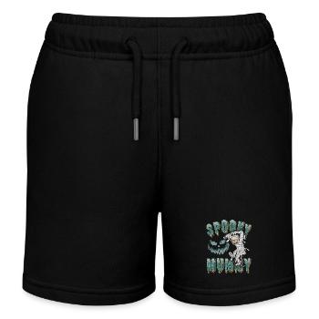 Comic Mummy, Funny Saying, Halloween Motif - Kids Organic Sweat Shorts by Stanley/Stella - black - Front