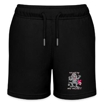 Comic mummy, Halloween mummy, funny saying - Kids Organic Sweat Shorts by Stanley/Stella - black - Front