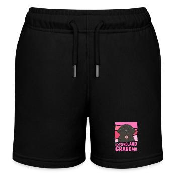 Newfoundland Grandma Dog Dog Owner Gift - Kids Organic Sweat Shorts by Stanley/Stella - black - Front