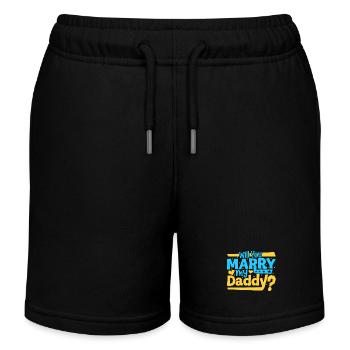 Willst du meinen Papi heiraten - Kinder Organic Joggingshorts Mini Bolter von Stanley/Stella - Schwarz - Vorne
