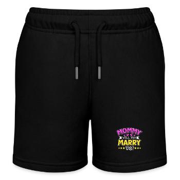 Mama willst du uns heiraten - Kinder Organic Joggingshorts Mini Bolter von Stanley/Stella - Schwarz - Vorne