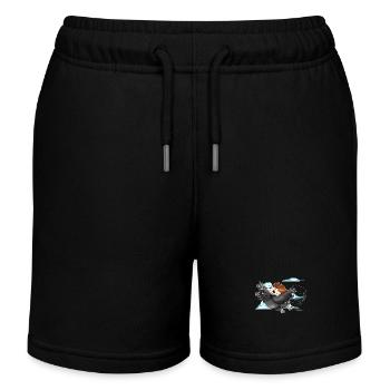 Igel fliegt auf Rabe - Kinder Organic Joggingshorts Mini Bolter von Stanley/Stella - Schwarz - Vorne