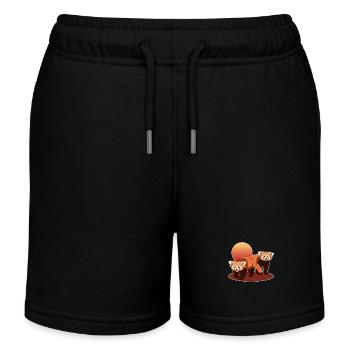 Panda roux | Pandas roux Panda Rouge Cadeau - Short de jogging enfant bio Stanley/Stella - noir - Devant