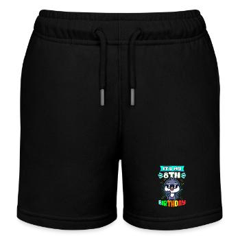 8. Geburtstag | 8 Jahre alt Geschenkidee Geschenk - Kinder Organic Joggingshorts Mini Bolter von Stanley/Stella - Schwarz - Vorne