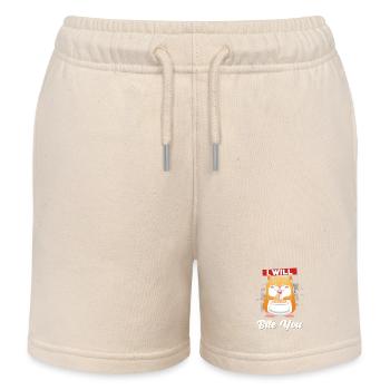 Hamster Ich will dich beißen - Kinder Organic Joggingshorts Mini Bolter von Stanley/Stella - Natur - Vorne