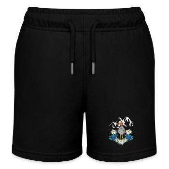 Oma Huhn Urlaub Langlauf Trecking Gebirge wandern - Kinder Organic Joggingshorts Mini Bolter von Stanley/Stella - Schwarz - Vorne