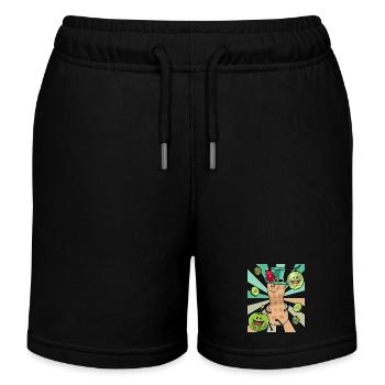 summertime peanut exotic fruit fruits vitamins - Kids Organic Sweat Shorts by Stanley/Stella - black - Front