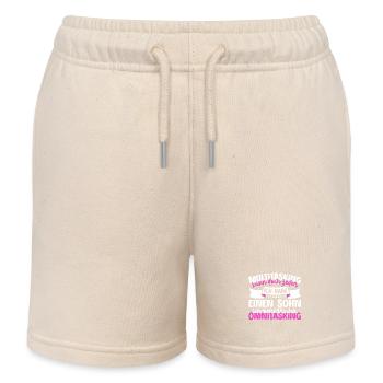 Multitasking kann jeder - Mutter und Sohn - Kinder Organic Joggingshorts Mini Bolter von Stanley/Stella - Natur - Vorne