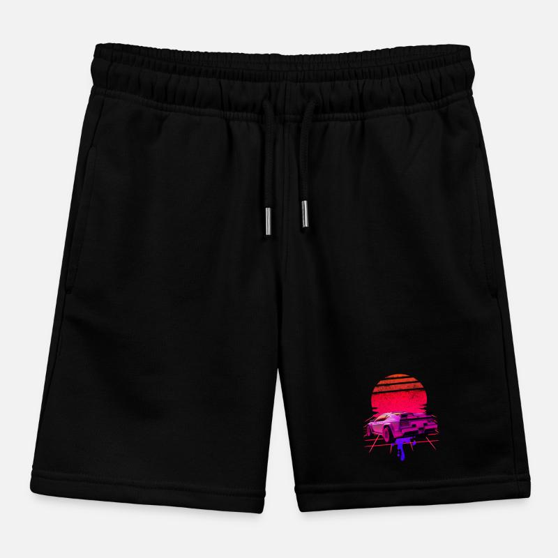 Retro Wave Supercar Sunset Kinder Organic Joggingshorts Mini Bolter von Stanley/Stella