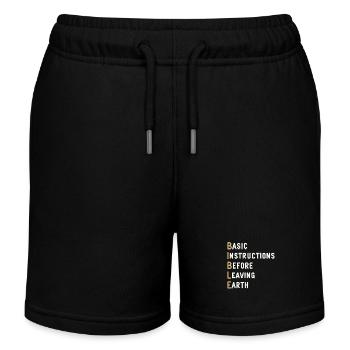 Bible Lesson Basic Instructions Before - Kids Organic Sweat Shorts by Stanley/Stella - black - Front