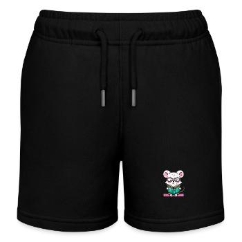 Leseratte Maus im Buch - Kinder Organic Joggingshorts Mini Bolter von Stanley/Stella - Schwarz - Vorne