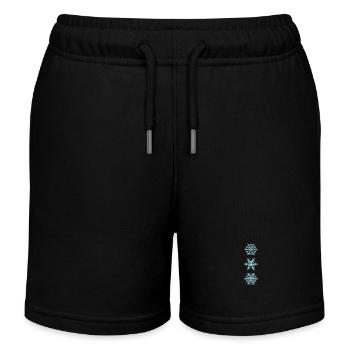Schneeflocken in verschieden Arten Winter - Kinder Organic Joggingshorts Mini Bolter von Stanley/Stella - Schwarz - Vorne